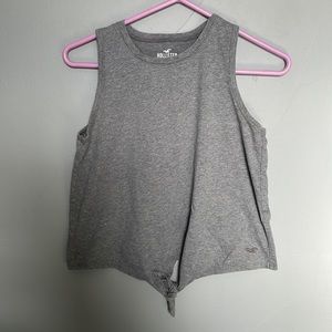 Hollister women’s S gray cotton tie front tank top neutral summer capsule norm